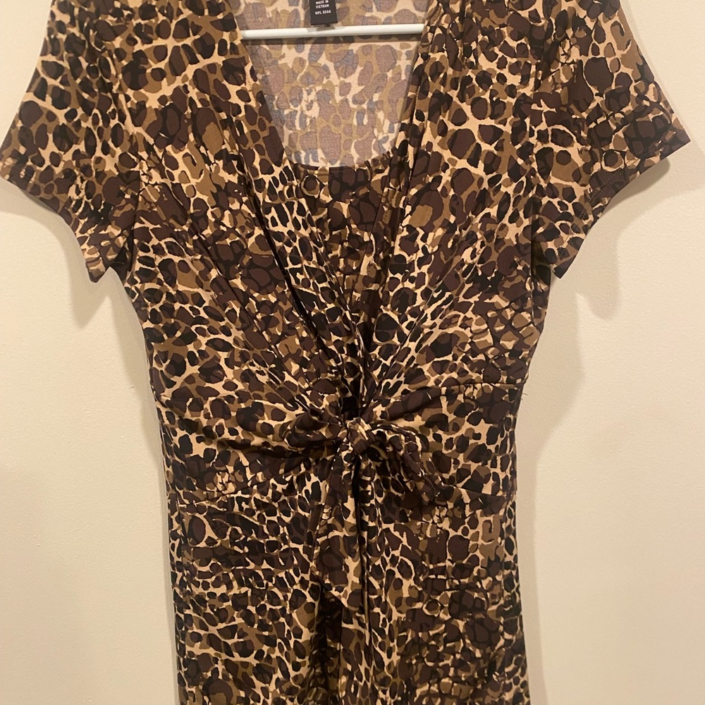Alfani Brown Leopard Print Blouse